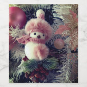 Snowman Christmas Food & Beverage Label Wijn Etiket (Enkel label)