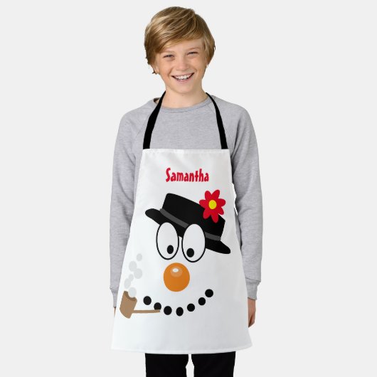 Snowman Christmas Fun Novelty Cartoon Schort (Gedragen)