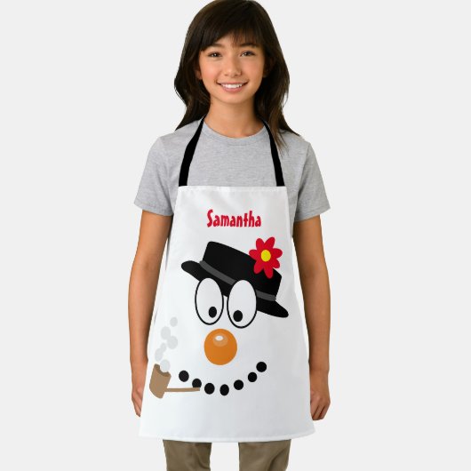 Snowman Christmas Fun Novelty Cartoon Schort (Insitu)