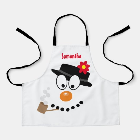 Snowman Christmas Fun Novelty Cartoon Schort (Voorkant)