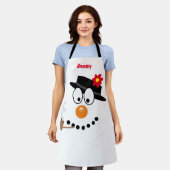 Snowman Christmas Fun Novelty Cartoon Schort (Gedragen)