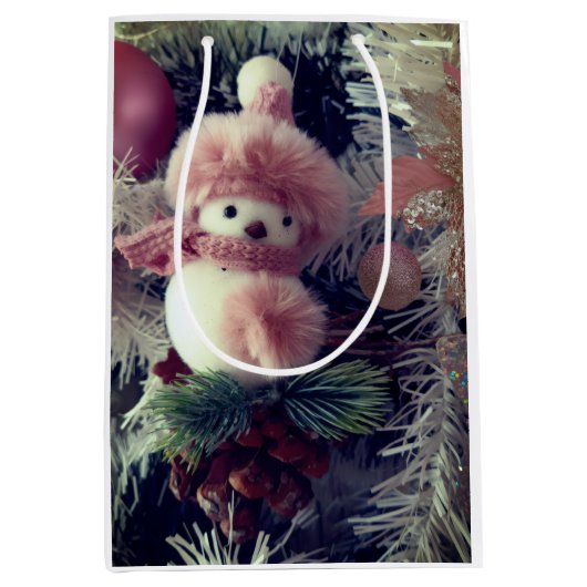 Snowman Christmas Gift Bag Medium Cadeauzakje (Voorkant)