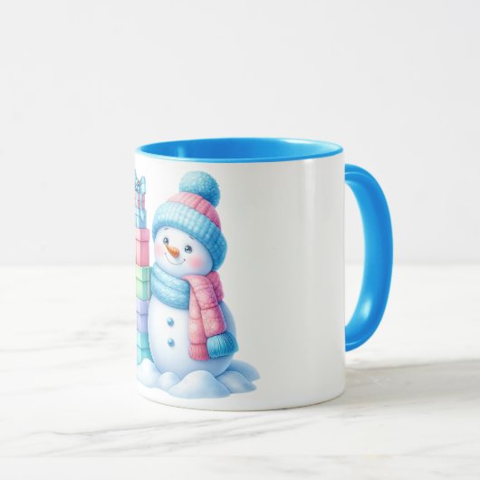 Snowman Christmas gift Mug Mok (Voorkant rechts)