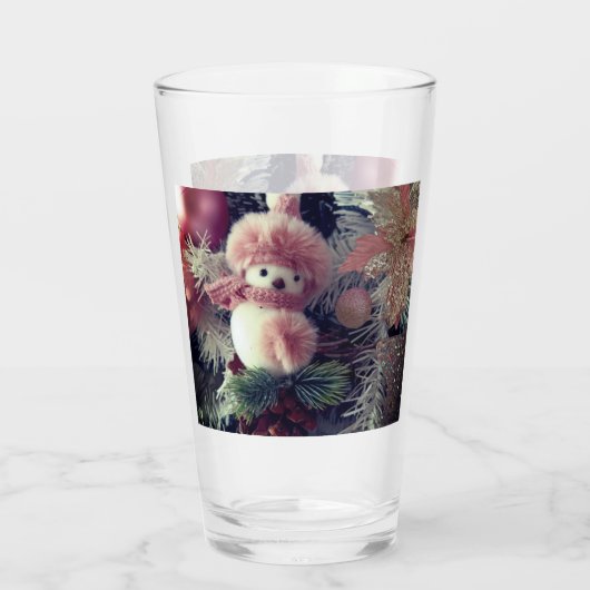 Snowman Christmas Glass Cup –  Winter Drinkware Glas (Achterkant)