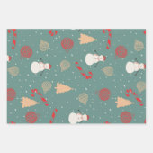Snowman & Christmas Icons Pattern- Playful Holiday Inpakpapier Vel (Voorkant)