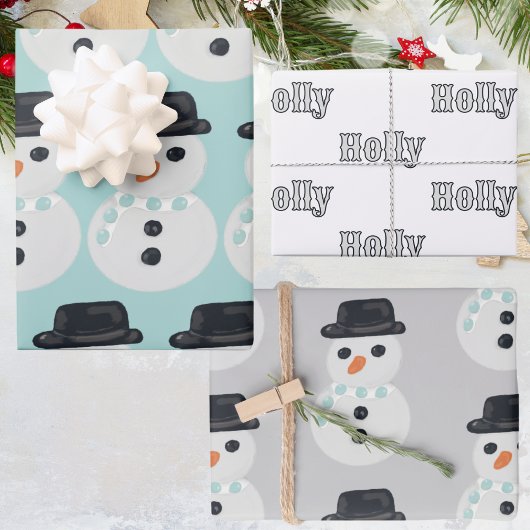 Snowman Christmas Inpakpapier Vel