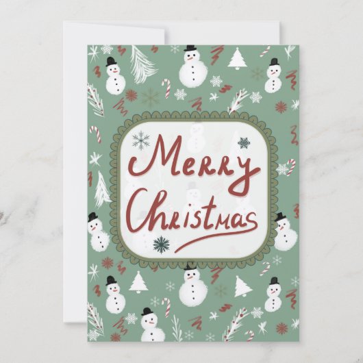 Snowman Christmas Kaart (Voorkant)