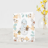 Snowman Christmas-Kaart | Feestelijke wintergroete Kaart (Gele Bloem)