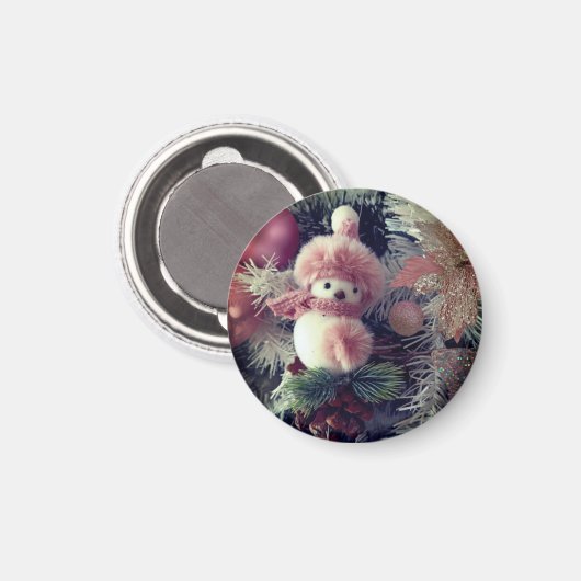 Snowman Christmas Magnet Holiday Decoration (Voorkant / Achterkant)