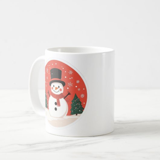 Snowman Christmas-Mok | Vakantie koffie Mok | wint (Voorkant links)