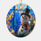 Snowman Christmas Ornament Faux Stained Glass (Links)