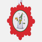 snowman christmas ornament with broom and stars (Links)