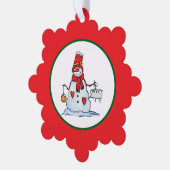 snowman christmas ornament with hearts and icicles (Links)