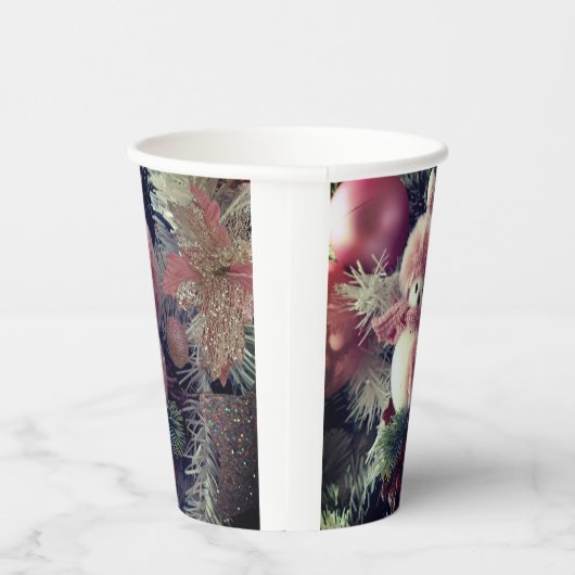 Snowman Christmas Paper Cup – Festive Winter Drink Papieren Bekers (Rechts)