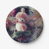 Snowman Christmas Paper Plate  Papieren Bordje (Voorkant)