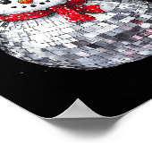 Snowman Christmas Retro Santa Hat Disco Ball Match Poster (Hoek)