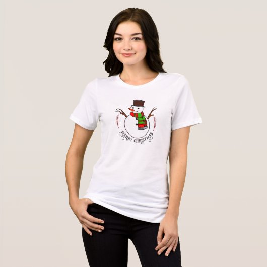 Snowman Christmas Shirt - Cool Winter Tri-Blend (Voorkant volledig)