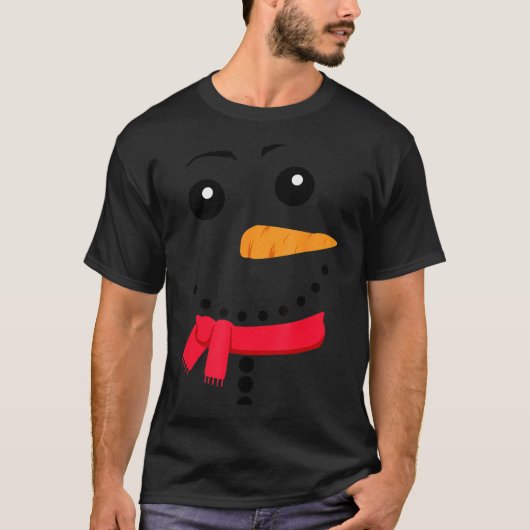Snowman, Christmas Snowman Face T-shirt (Voorkant)