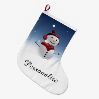 Snowman Christmas Stocking - Persoonlijke naam Grote Kerstsok