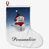 Snowman Christmas Stocking - Persoonlijke naam Grote Kerstsok (Voorkant)