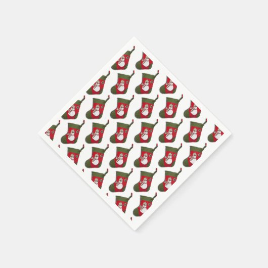 Snowman Christmas Stocking Tiled Pattern Servet (Hoek)