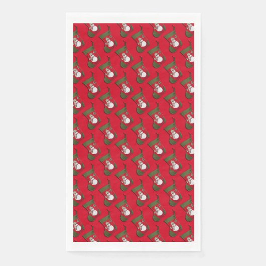 Snowman Christmas Stocking Tiled Pattern Servet (Voorkant)