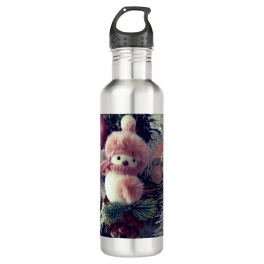 Snowman Christmas Water Bottle Waterfles (Voorkant)