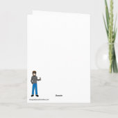 Snowman Christmas Wenskaart, Frosty Feestdagen Kaart (Achterkant)