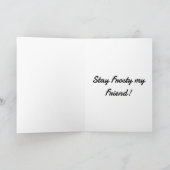 Snowman Christmas Wenskaart, Frosty Feestdagen Kaart (Binnen)