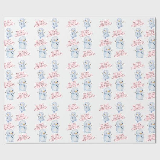 Snowman Christmas Wrapping Paper Cadeaupapier (Vlak)