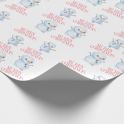 Snowman Christmas Wrapping Paper Cadeaupapier (Hoek)
