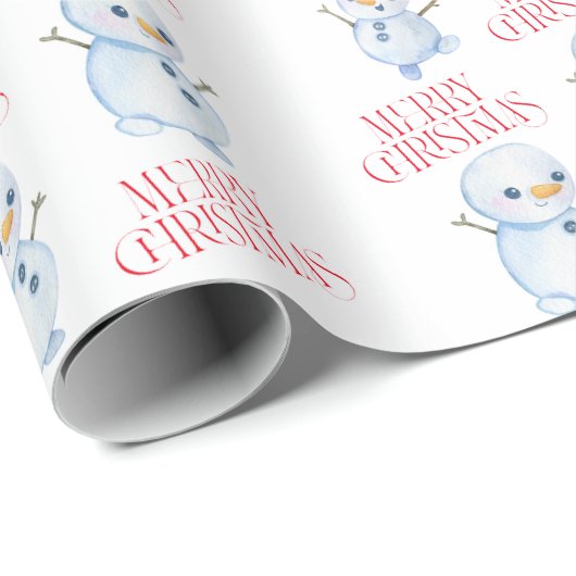 Snowman Christmas Wrapping Paper Cadeaupapier (Rol Hoek)