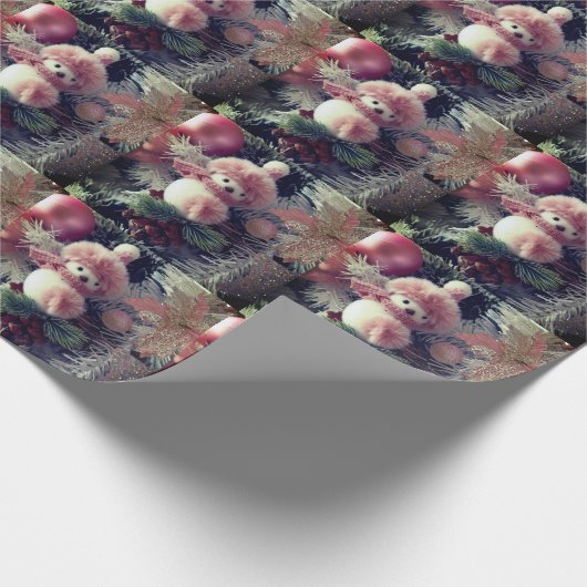 Snowman Christmas Wrapping Paper Cadeaupapier (Hoek)