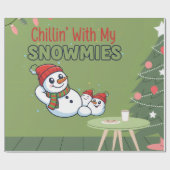 Snowman Christmas Wrapping Paper | Festive Gift  Cadeaupapier (Vlak)