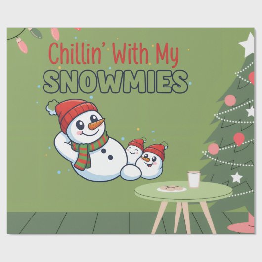 Snowman Christmas Wrapping Paper | Festive Gift  Cadeaupapier (Vlak)