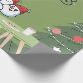 Snowman Christmas Wrapping Paper | Festive Gift  Cadeaupapier (Hoek)