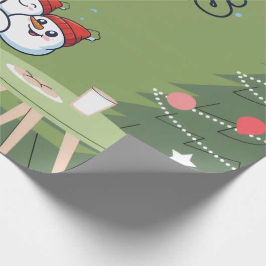 Snowman Christmas Wrapping Paper | Festive Gift  Cadeaupapier (Hoek)