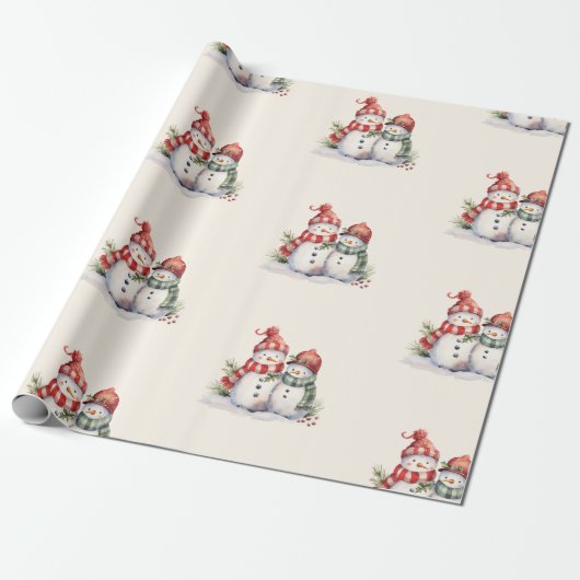 Snowman Christmas Wrapping Paper | Jolly Gift Wrap Cadeaupapier (Uitgerold)