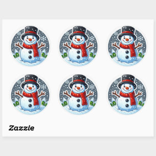 Snowman Circle vorm sticker