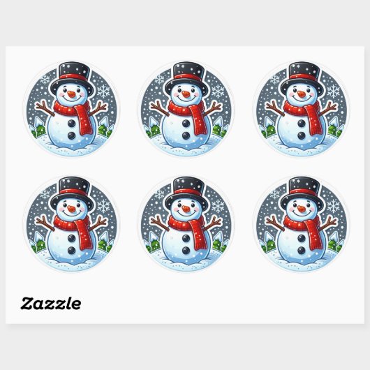 Snowman Circle vorm sticker (Vel)