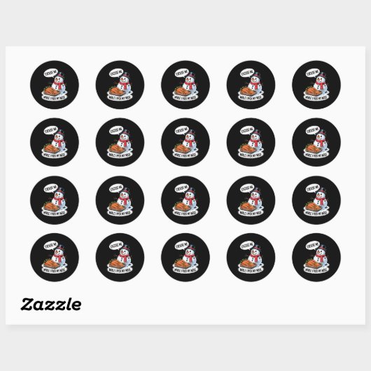 Snowman Cking Nose. Funny Christmas Pun. Boys Men  Ronde Sticker (Vel)