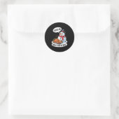 Snowman Cking Nose. Funny Christmas Pun. Boys Men  Ronde Sticker (Tas)