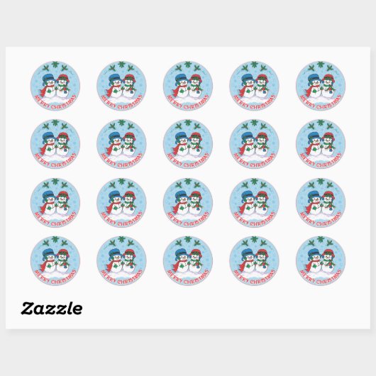 Snowman Classic Round Sticker (Vel)