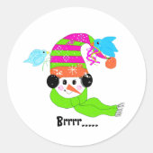Snowman Classic Round Sticker (Voorkant)
