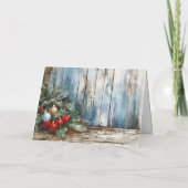 Snowman Classic Waterverf Vrolijk Kerstfeest Blank Feestdagen Kaart (Achterkant)