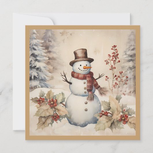 Snowman Classic  winterkerstvakantie Feestdagenkaart (Voorkant)