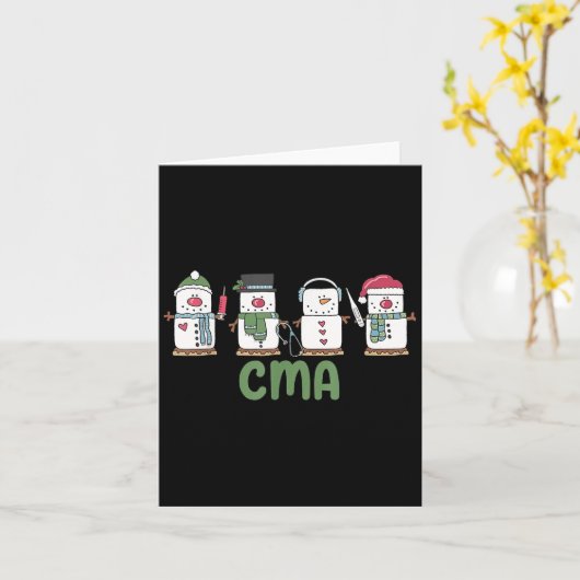 Snowman CMA Nurse Christmas Certified Medical ISTA Kaart (Gele Bloem)