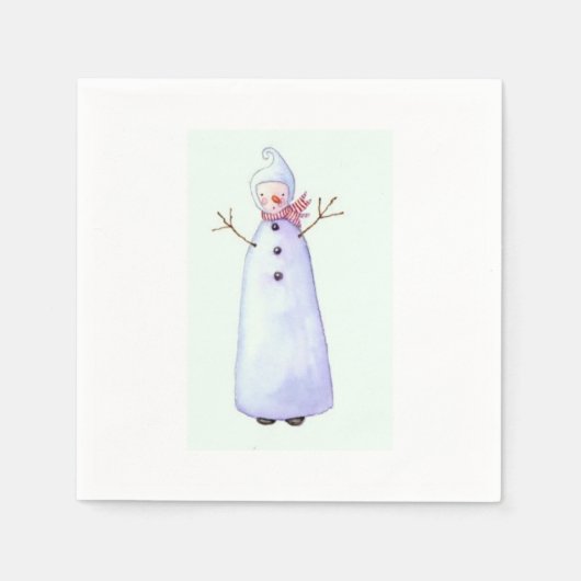 snowman cocktail napkin servet (Voorkant)