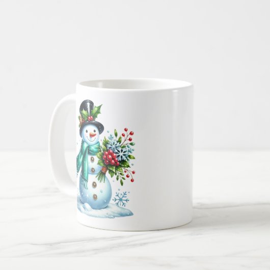 Snowman Coffee Mok (Voorkant links)