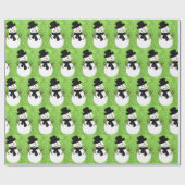 'Snowman' Collage Matte Gift Wrap Cadeaupapier (Vlak)